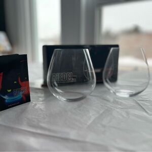 EUC Riedel Pinot Noir/Nebbiolo stemless glassware set of 2 Made in Germany w/box